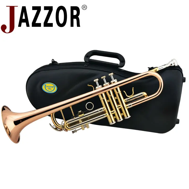 JAZZOR JZTR 400 профессиональная труба B плоская Золотая лакированная латунные