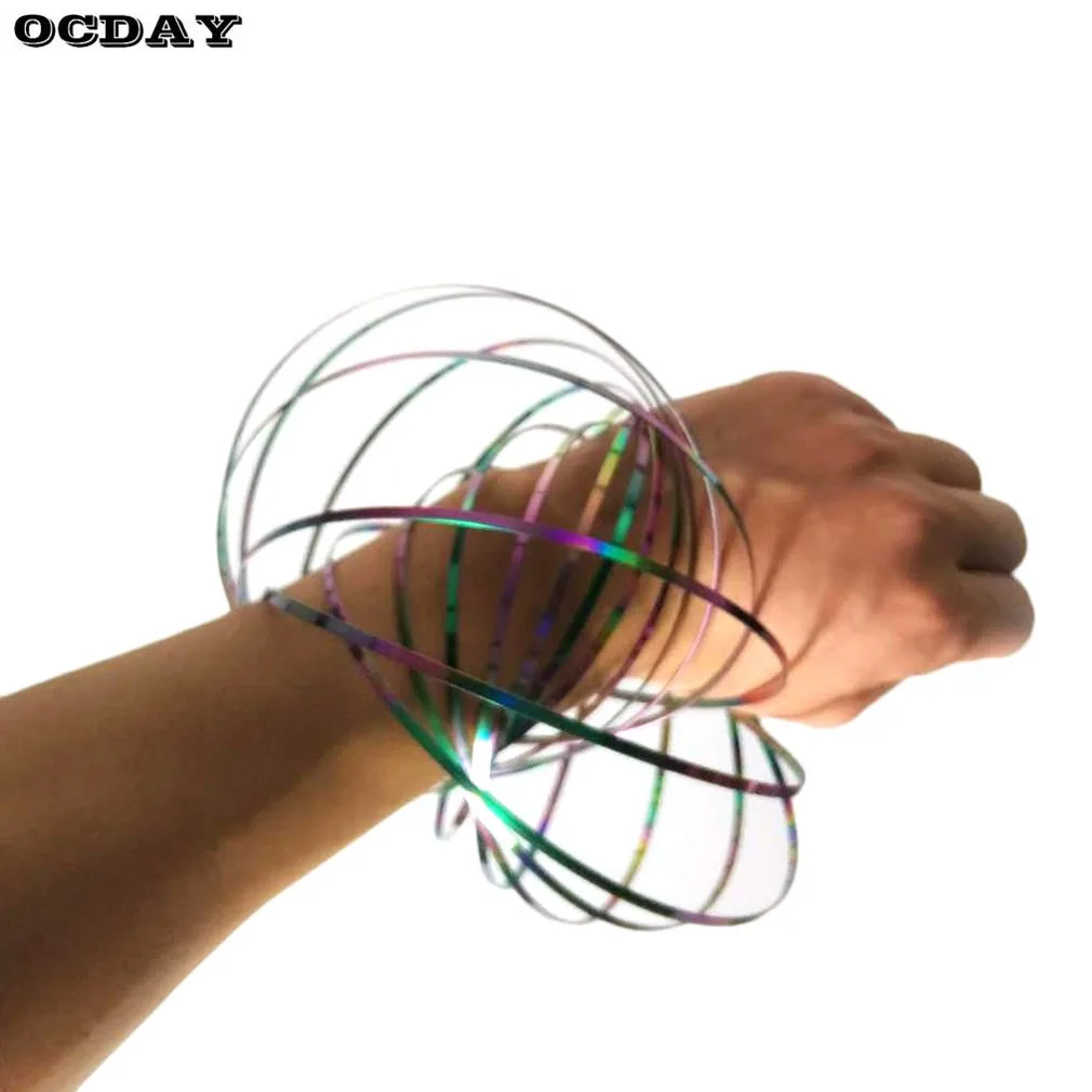 Flowtoy удивительный Flowring кинетическая Весна Spinner забавная уличная игра умный поток
