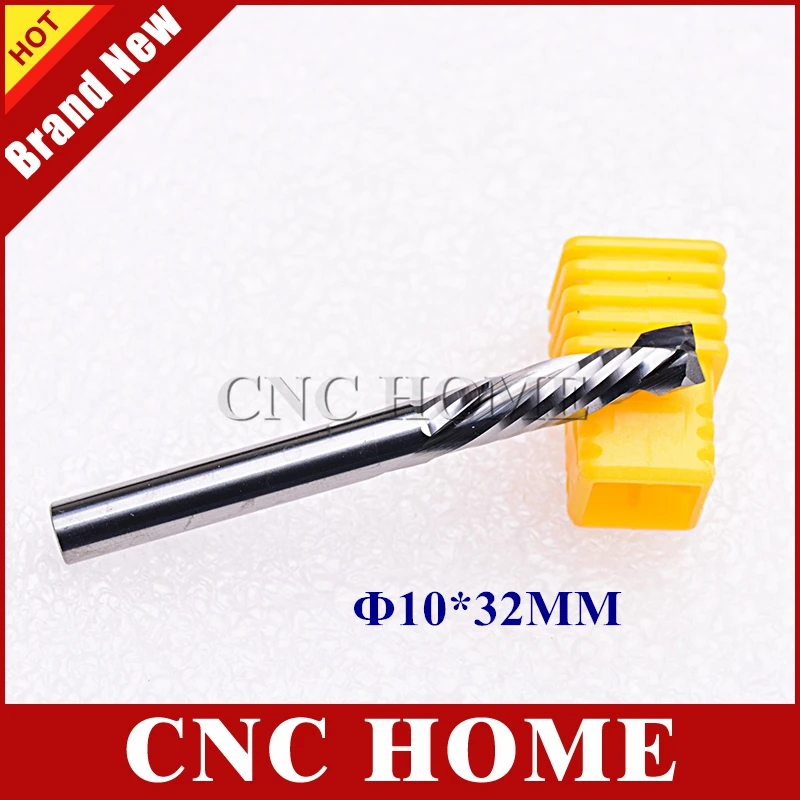 1pc UP and DOWN Cut 10x32mm Double Flutes Spiral Carbide Mill Tool