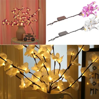 

20 LEDs Phalaenopsis Tree Branch Light Floral Lights Home Christmas Party Garden Decor Warm White Iron Wire Lamparas 40JUN6