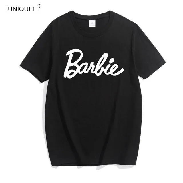 Barbie Letter Print Cotton T-Shirt Women Sexy Tumblr Graphic tee pink grey t shirt Casual tshirts Bae Tops Outfits tees Shirts 1