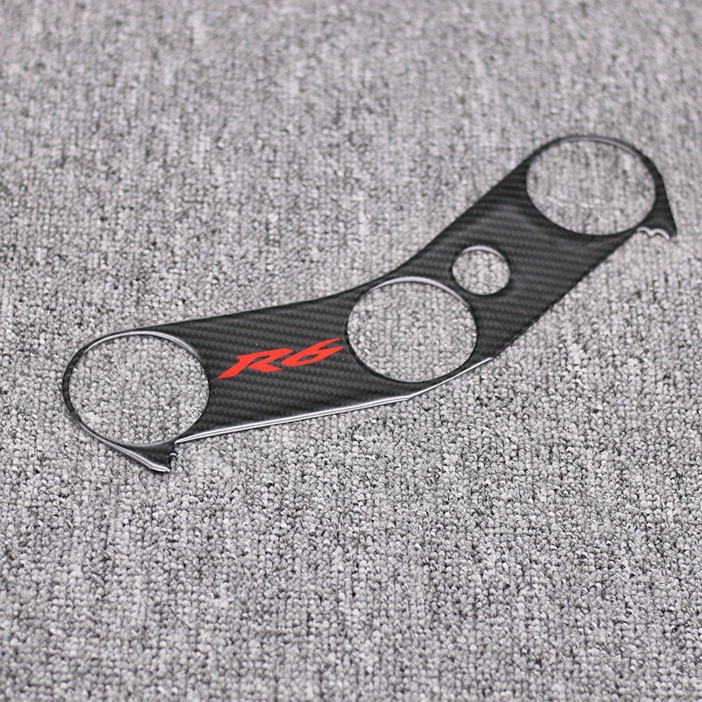 

Motorcycle 3D Lowering Triple Tree Front End Upper Top Clamp Carbon Sticker Decal For Yamaha YZF R6 2006 2007 YZF-R6 06 07