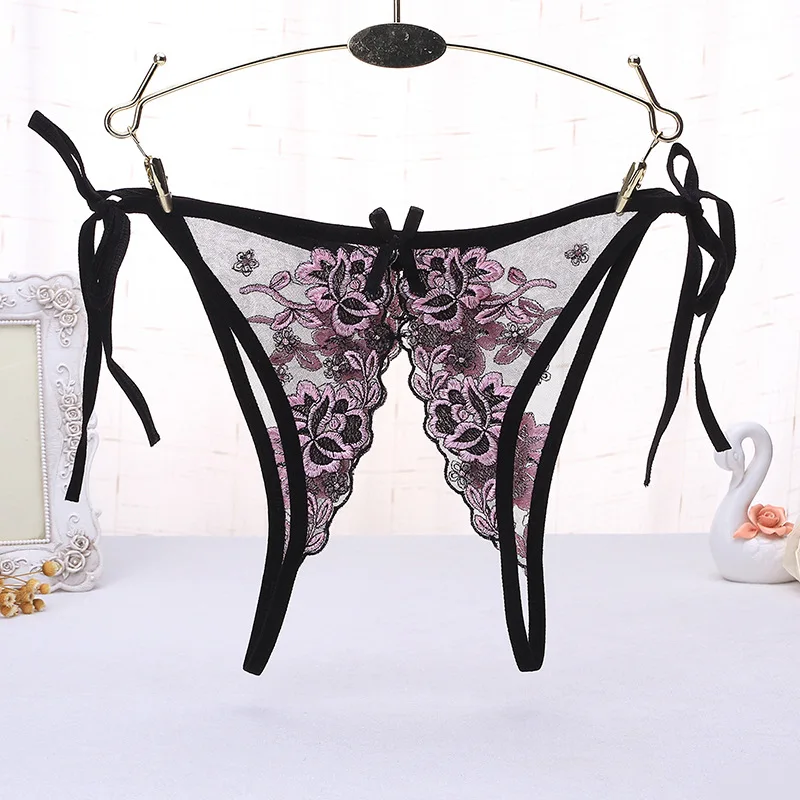 Women Sexy Lingerie hot erotic open crotch Panties Porn transparent Lace underwear crotchless underpants sex wear g-string