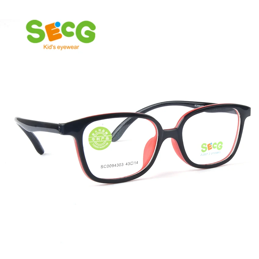 SECG оптические коразм жесткие детские очки Круглая Большая оправа пластиковые титановые очки для детей TR90 детские очки Подарочный ремешок