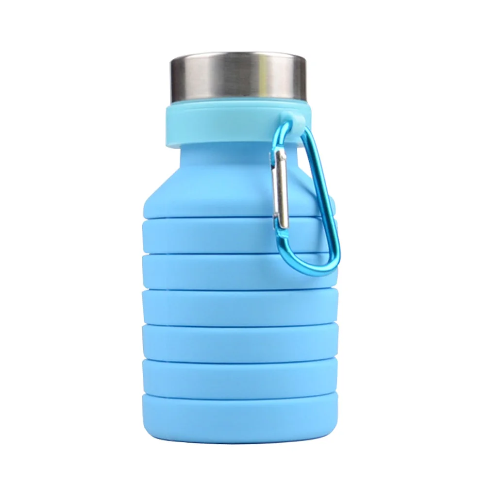 Многофункциональная силиконовая складная кофейная чашка 550 мл, бутылка для питья, для путешествий, складная чашка LXY9 AP02 - Цвет: Blue