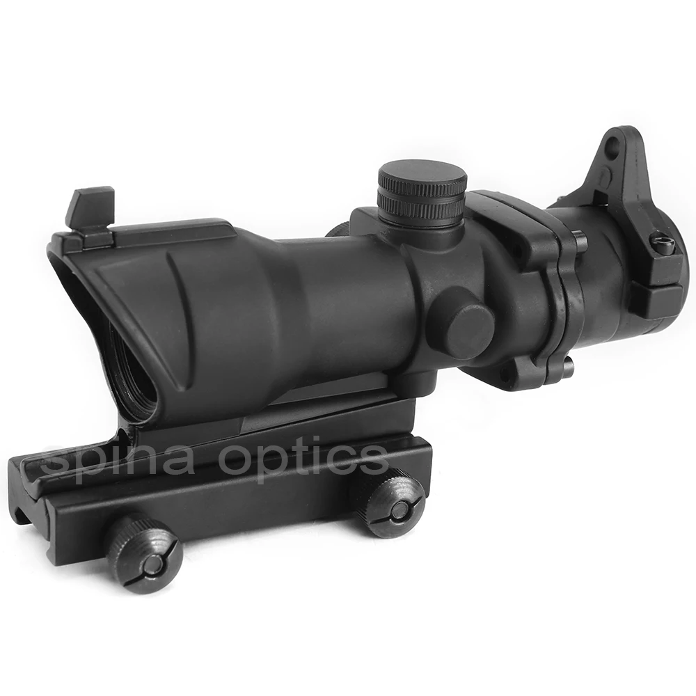 

SPINA OPTICS ACOG 4x32 Optical Rifle Scope Red Dot Iron Sight Red / Green Reticle For 20mm rail Mounts