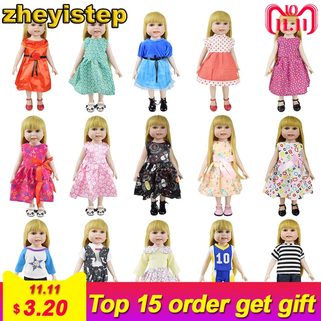 Best Price Fashion Party High Quality Doll Dress Casual Sportswear 18 Inch American Girl Doll and Baby Born Clothes Accessories Girl Toys
