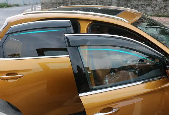 

For Citroen DS7 2018 High quality car Windows rain visor,Rain eyebrow,rain block shelter with bright trim
