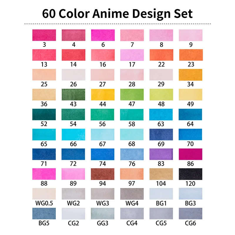 STA 36/48/60/72 Цвет набор маркеров для живописи двойной головкой на спиртовой основе Эскиз маркер для белой доски для художника анимации с чертежной конструкцией ручка поставок - Цвет: 60 Animation set