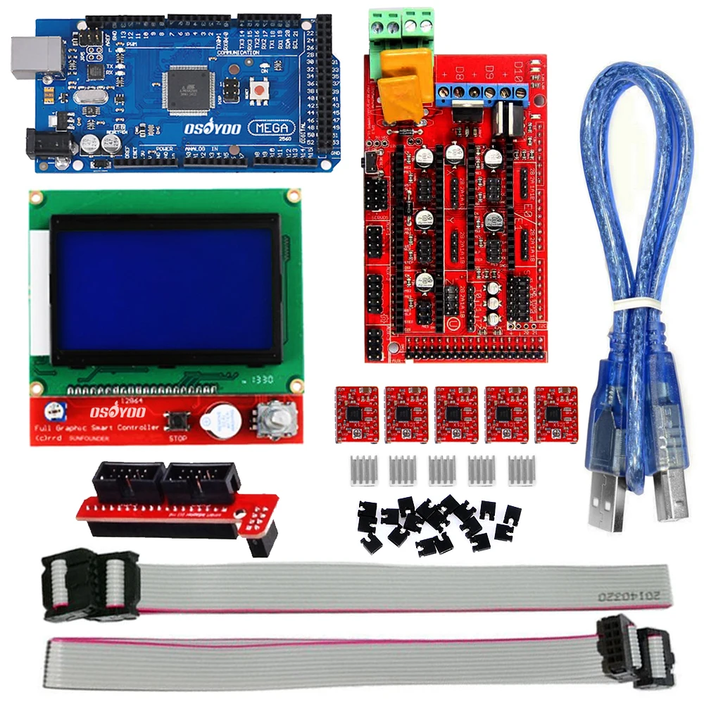 Набор 3D-принтеров RAMPS 1 4 + MEGA2560 5x A4988 LCD12864 контроллер для RepRap | Компьютеры и офис