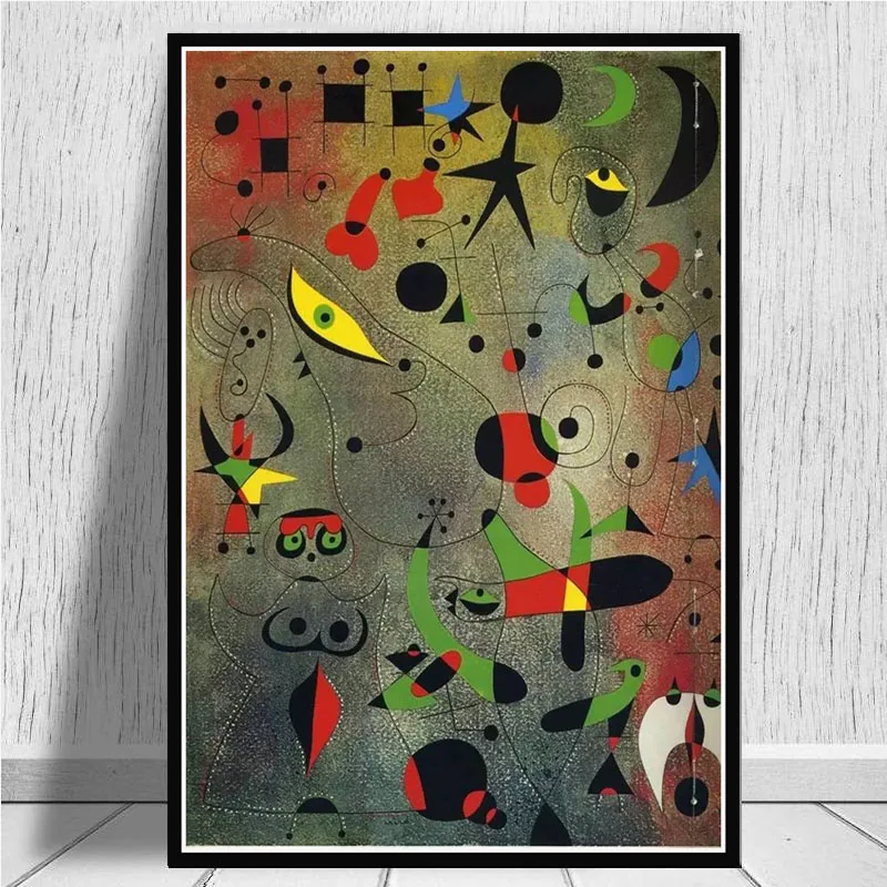 Joan Miro Знаменитые Картины абстрактный плакат настенная художественная картина плакаты и принты Картина на холсте для декора дома комнаты - Цвет: 0018