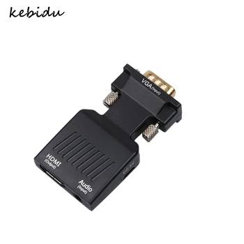 

kebidu Wholesale 10pc Female to Male HDMI to VGA Converter Adapter Support 1080P Signal Output for PC Laptop