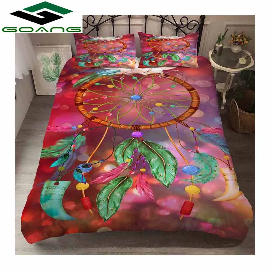 GOANG 3D Digital Printing Wolf Bedding Set With Dream catcher bed sheet duvet cover pillow 3pcs luxury bedding set home textiles