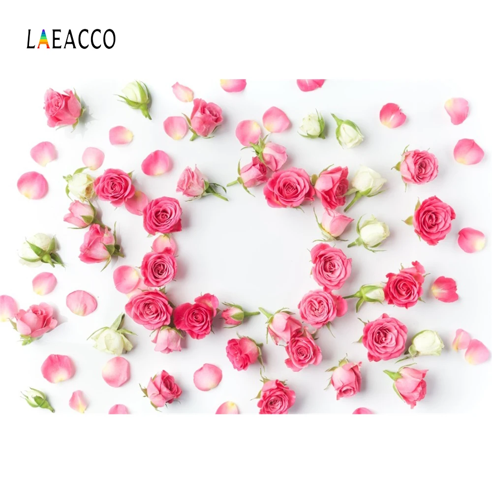 Laeacco Pink Flowers Petals Scene Baby Newborn Photo Backgrounds Customized Digital Photography Backdrops For Photo Studio