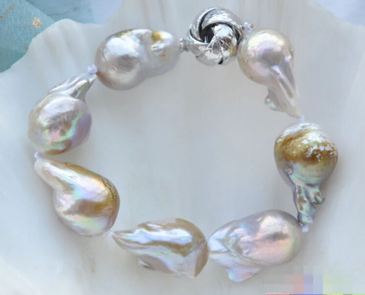 

0701 lavender BAROQUE KESHI REBORN PEARL BRACELET