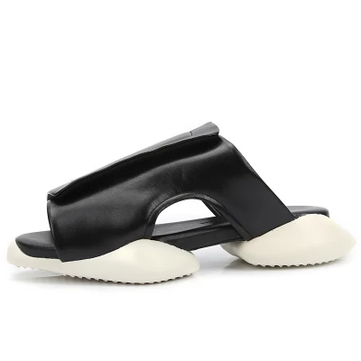 Новые летние индивидуальные противоскользящие пляжные туфли на толстом каблуке мужские сандалии-гладиаторы в британском стиле мужские пляжные сандалии на липучке - Цвет: white leather