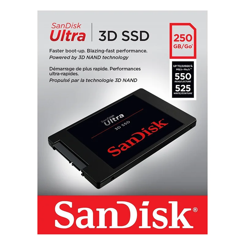 SanDisk SSD Disk SSD 25 Disque Dur SSD Drives für Laptops Solid State Drive 250GB SSD 550 MB/s Ultr