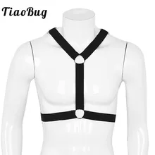 TiaoBug мужские y-образные эластичные грудные металлические кольца, сексуальные, горячие ремни, необычные, Клубные, вечерние, мужские, БДСМ, связывание, гей, ремни, костюм