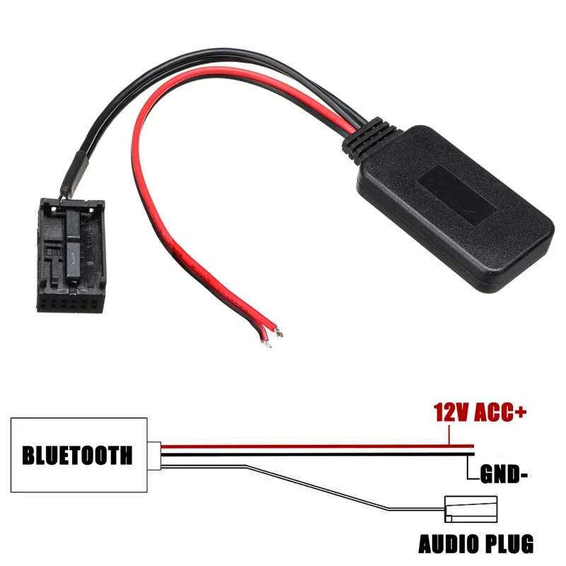12-контактная автомобиля Беспроводной модуль Bluetooth Музыка адаптер стерео Aux приемник на обоих концах для подключения внешних устройств к автомагнитоле для F-о-Р-d фокус Mk2& 3 для Fiesta