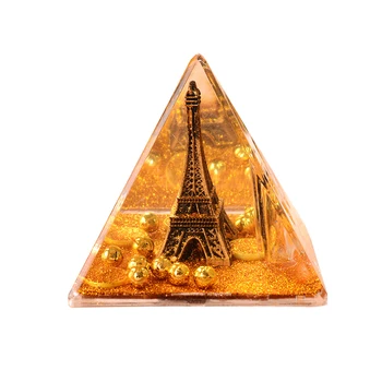 

Nordic Creative Pyramid Tower Oil Drop Gold Powder Crystal Ornament Pen Insertion Craft Gift Home Decoration Accessories Modern