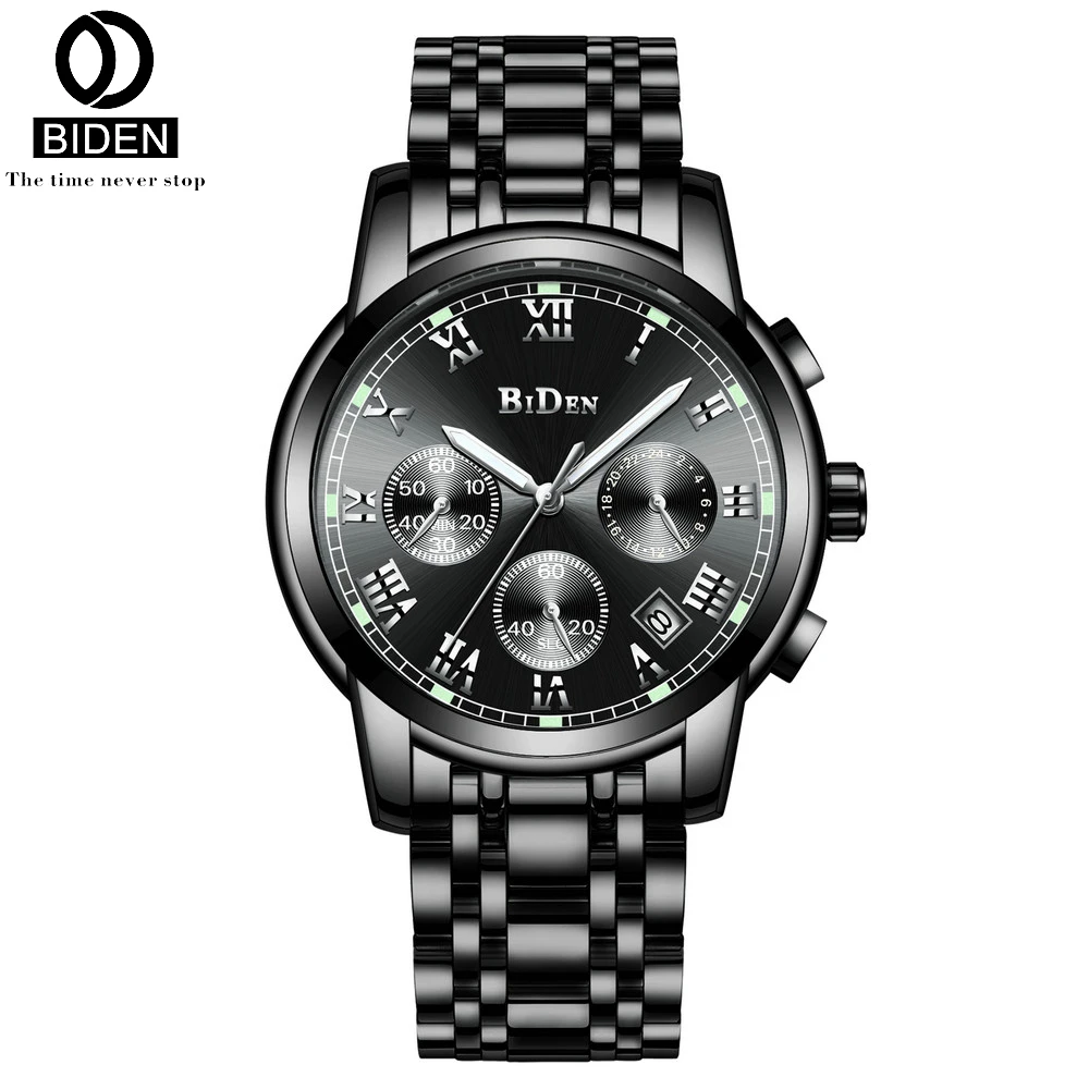 

BIDE Watch Mens Fashion Sport Quartz Clock Man Watches Full Stainless Steel Chronograph Wristwatch Date Relogio Masculino 0060