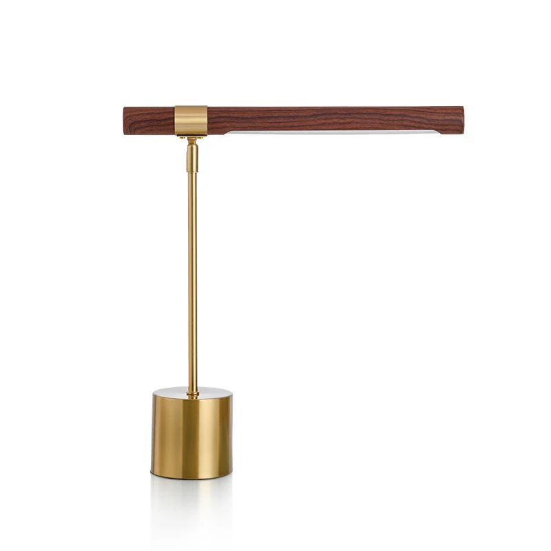 

Nordic Italian design LED table Light Gold Metal Wood lamp for desk table Living room Office hotel study modern bed Side lamp