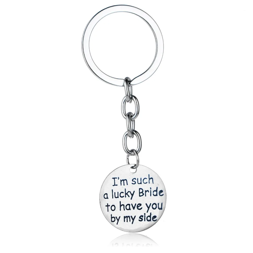 Thank You Gifts I'm Such A Lucky Bride To Have By My Side Wedding Keepsake Keyring/Keychain Fashion Women's Pendant | Украшения и