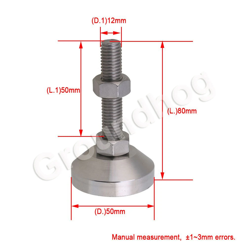 4 шт регулируемые ножки диаметр резьбы M12x50mm фиксированное универсальное выравнивания Нержавеющая сталь ваших ножках для сварочного аппарата мебель 1,5 Электрический вилочный погрузчик зарядные устройства