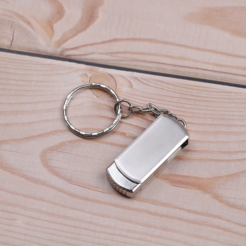 1 шт. 4 ГБ/8 ГБ Usb флеш накопитель карты памяти с брелком серебристого цвета