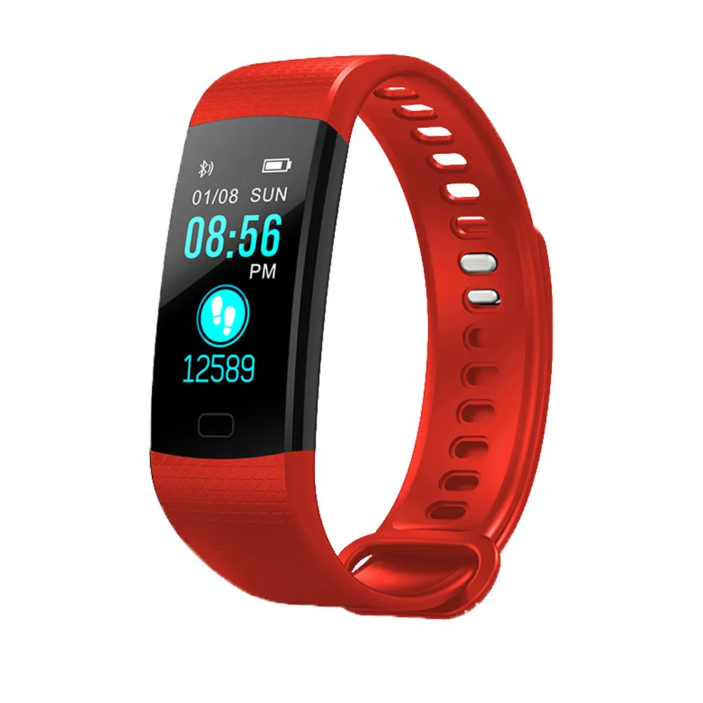 Смарт Браслет для измерения кровяного давления кислородный умный Браслет Водонепроницаемый IP67 фитнес-трекер спортивные часы женские наручные часы мужские - Цвет: Red