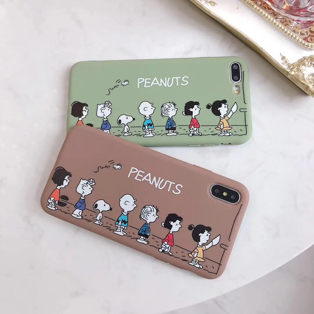 

Cartoon snoopy phone case For iPhone XS Max XR 7 8 6 6s Plus Transparent TPU for iPhone Cartoon Character Back Cover