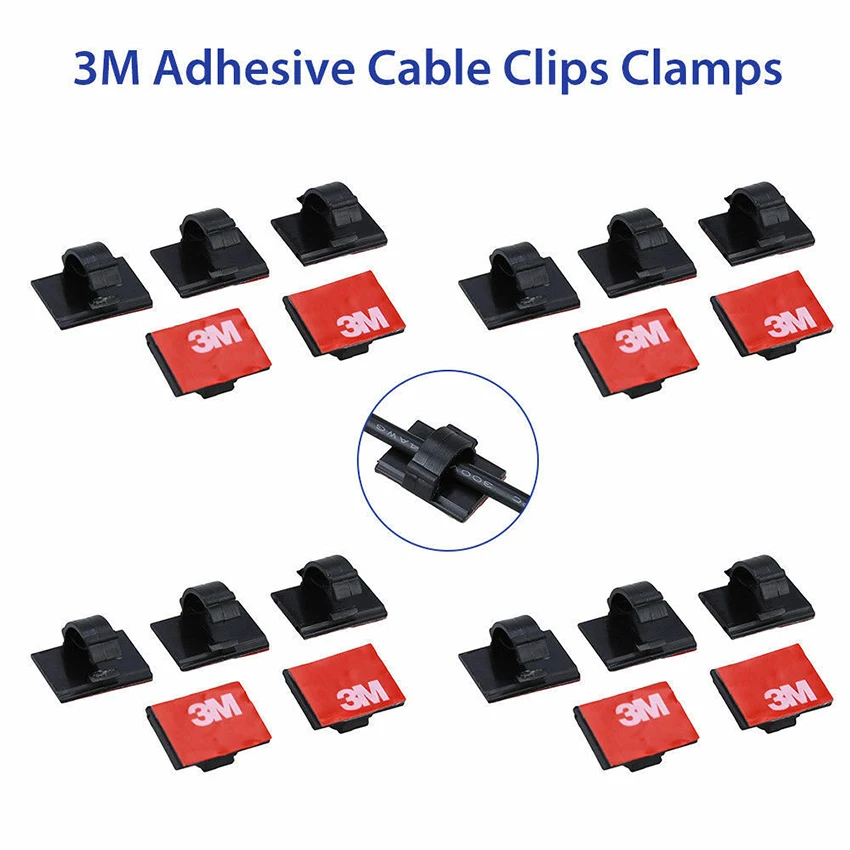  20Pcs 3M Selbst-adhesive Kabelbinder Kabel Clamp Clips Halter für Auto Dash Kamera GPS