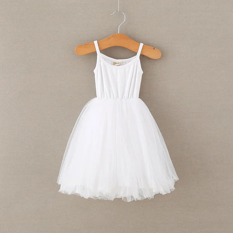 

Girls Sleeveless Casual Dress Summer 2019 Kids Pink Black Mesh Knit Cute Princess Dresses Children's Baby Vestidos 1-2 Year