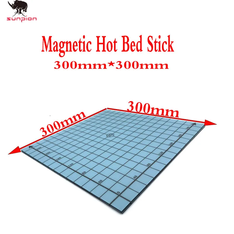 1 шт., магнитные печатные наклейки для кровати, лента для 3d принтера, 300 мм* 300 мм, с координатной печатью, наклейка для поверхности горячей кровати, синяя, для деталей 3d принтера