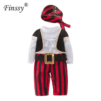 

Pirate Captain Cosplay Clothes Shirt +Trousers+vest +scarf Halloween Fancy Clothes Halloween Costume for Kids Children Baby Boy