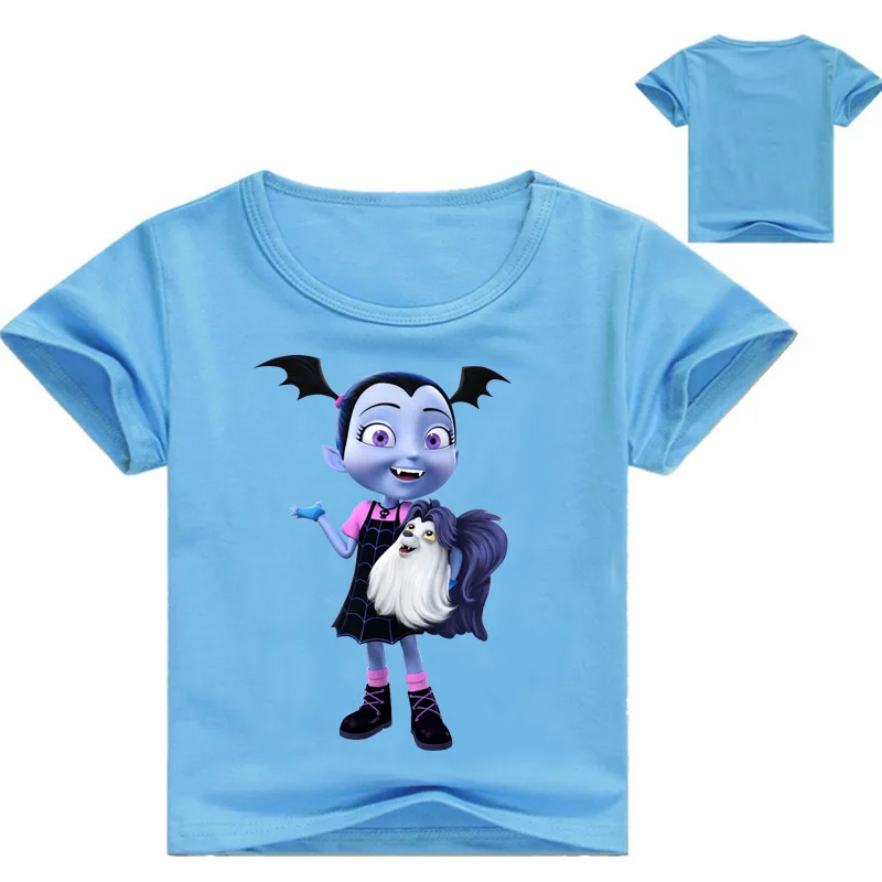 2-12years лето мультфильм vampirina Для детей летняя футболка для маленьких девочек; футболки, топы хлопок Обувь для девочек костюм для мальчиков - Цвет: color at picture