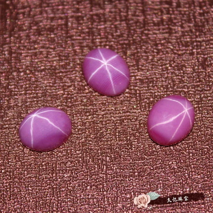 

oval shape star stone corundum 6 lines cabochon stone beads for jewelry making DIY stones red stones