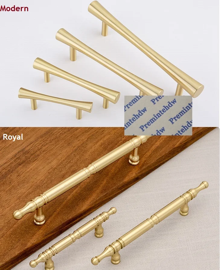 solid brass furniture door pull bar Handle classic royal crown