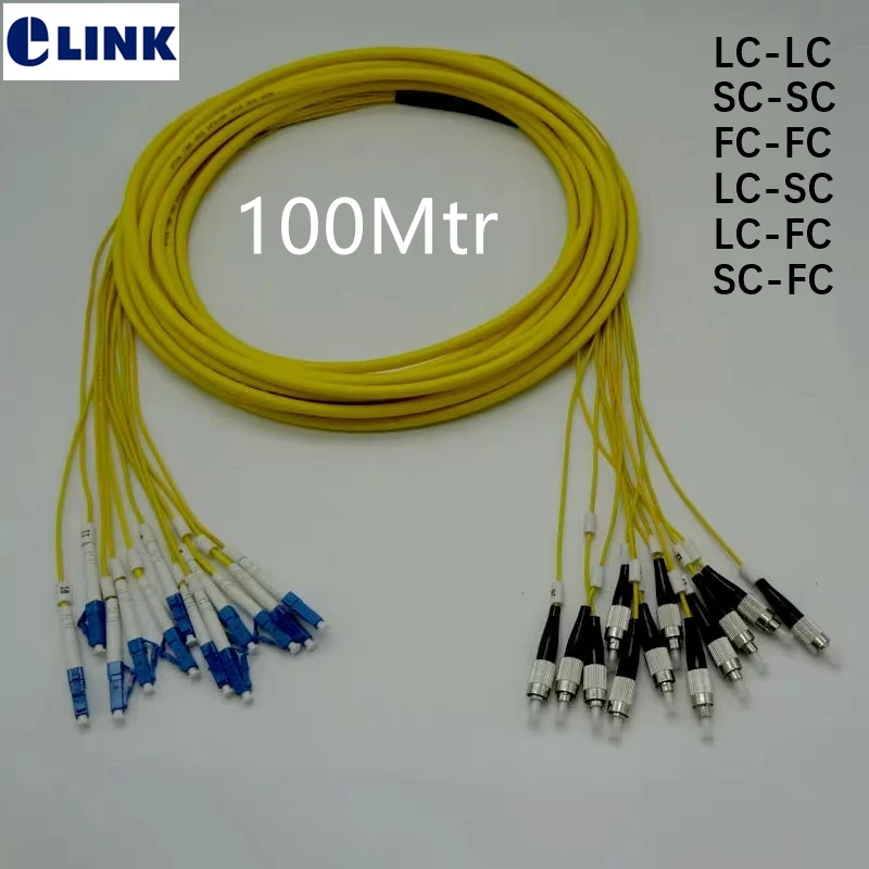 12core 100M Patchcord LC-LC SC-SC LC-SC FC-FC LC-FC SC-FC SM ftth fiber Trunk Breakout 2.0mm LC SC FC optical fiber jumper ELINK