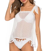 Бикини женский перспективный маленький vvvest плавающий Ppoint Снежинка Лист кисточкой Холтер Топ Купальный костюм женский Traje de bano