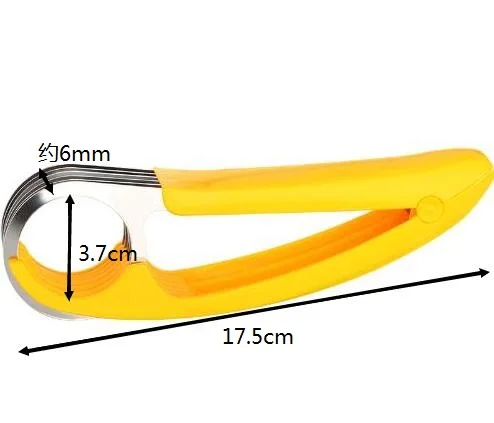 Лезвие из нержавеющей стали зеленый банан слайсер ветчина колбаса клип фрукты нож сплиттер резак резки дыни фрукты резки WF3061200