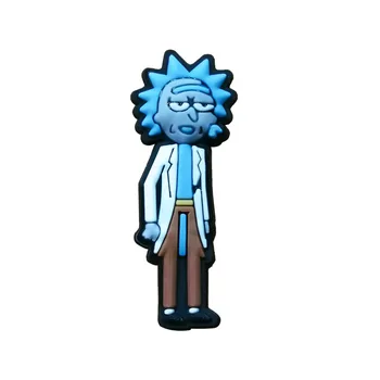 

1pc Rick and Morty PVC Shoe Charms Shoe accessories Shoe decoration Buckles Accessories Fit Band Bracelets Croc JIBZ For Kids