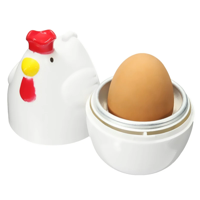 Chicken Shaped White Practical Chicken Microwave Egg Cooker Poacher