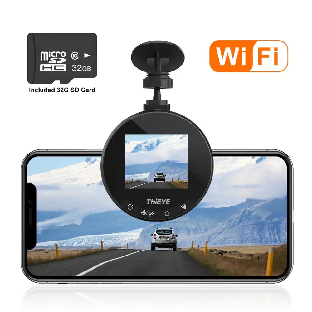  ThiEYE Safeel Zero + Car WiFi DVR Dash Cámara Real HD 1080P 170 gran angular con Sensor G Modo de a