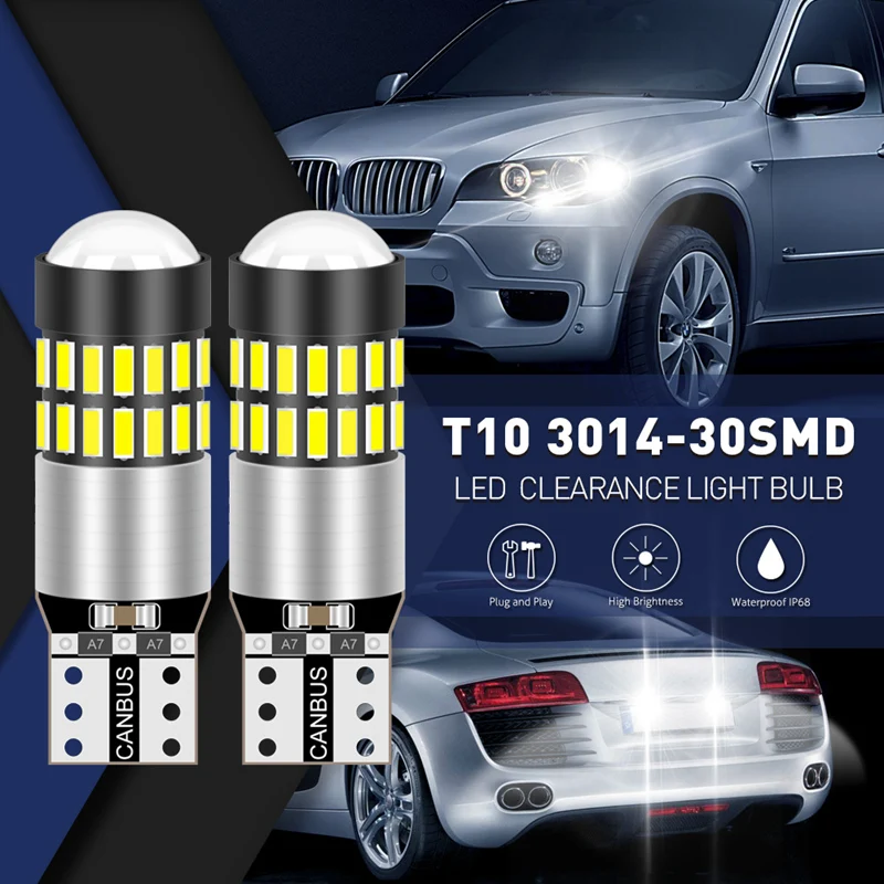 TUINCYN 2 шт. 12V 24V с can-bus W5W T10 светодиодный лампы 194 168 для очистки автомобиля парковка светильник авто Интерьер Чтение лампа багажника белыми светодиодыми с объективами