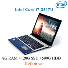 P8-14 black 8G RAM 128G SSD 500G HDD i7 3517u 15.6 gaming laptop DVD driver keyboard and OS language available for choose"