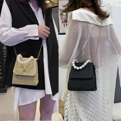 Summer Round Beach Women Straw Shoulder Bag Handbag Shopper Tote Crochet Satchel Women Handbags Bag Lady Crossbody