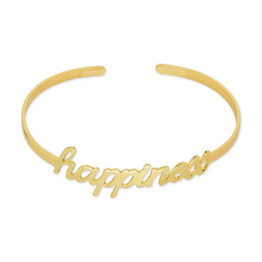 

Stainless Steel Custom Personalized Name Bracelets & Bangles For Women Men Gold Color Customized Handwriting Nameplate Bracelet