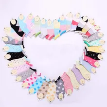 Женщин Носки женские Носки 10 Pairs 20 Шт. конфеты Цвет Хлопка Высокого Качества Сладкий Прекрасный Девушка Случайные 6 стили