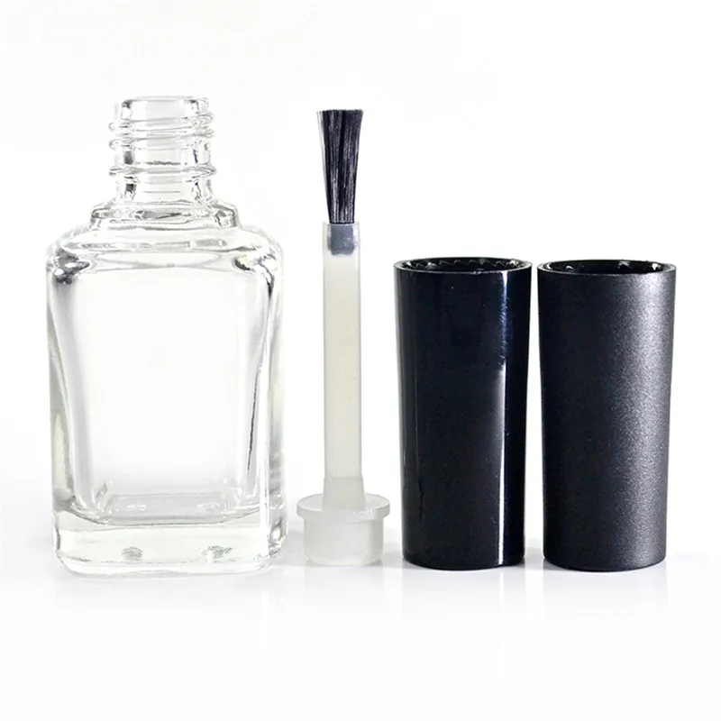 100 шт* 10 мл матовый черный стеклянный круглый пустой для УФ геля стеклянные бутылочки для лака Бутылка штамп лак для ногтей дизайнерский флакон с черной откручивающейся крышкой